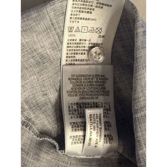 Tommy Bahama Women Sea Glass Breezer Top Blue 100% Linen Size Large Summer - Picture 12 of 12